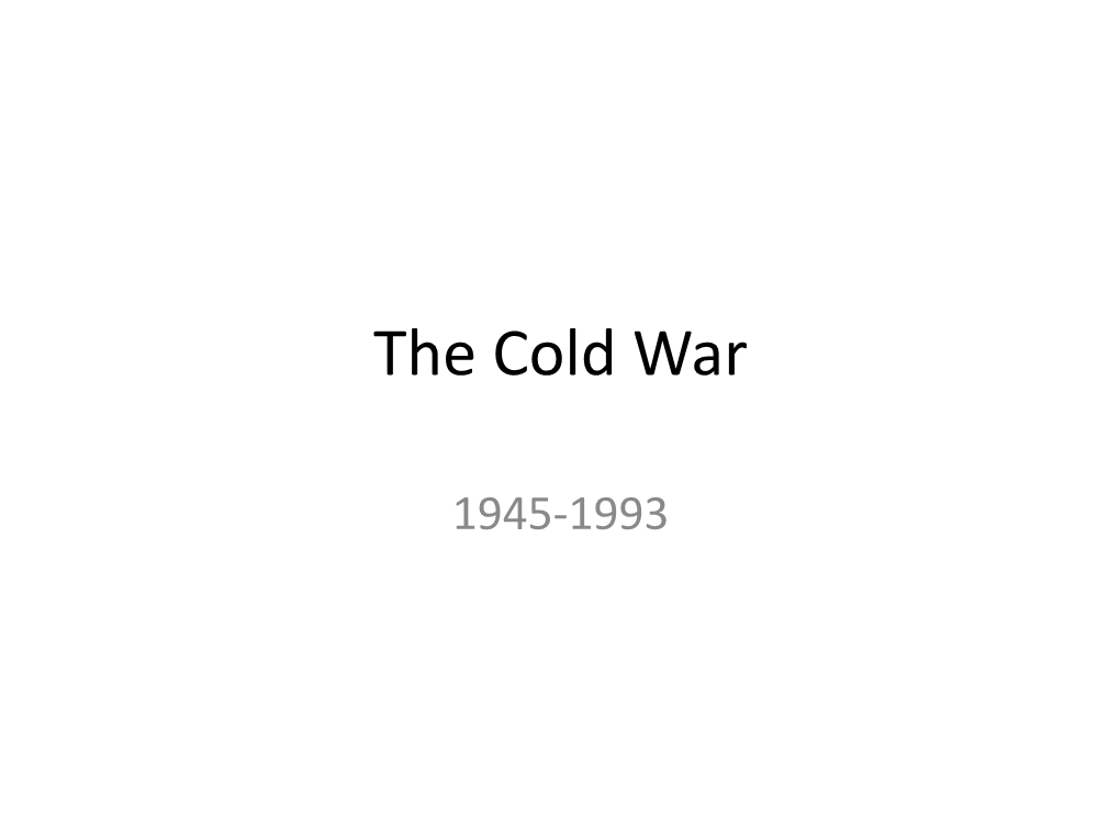 The Cold War