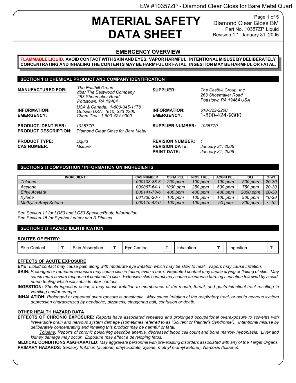 WPD Files\MSDS Easthill E6187CT Diamond C