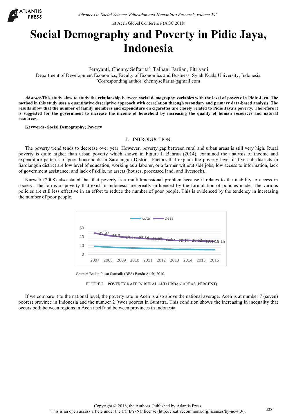 Social Demography and Poverty in Pidie Jaya, Indonesia