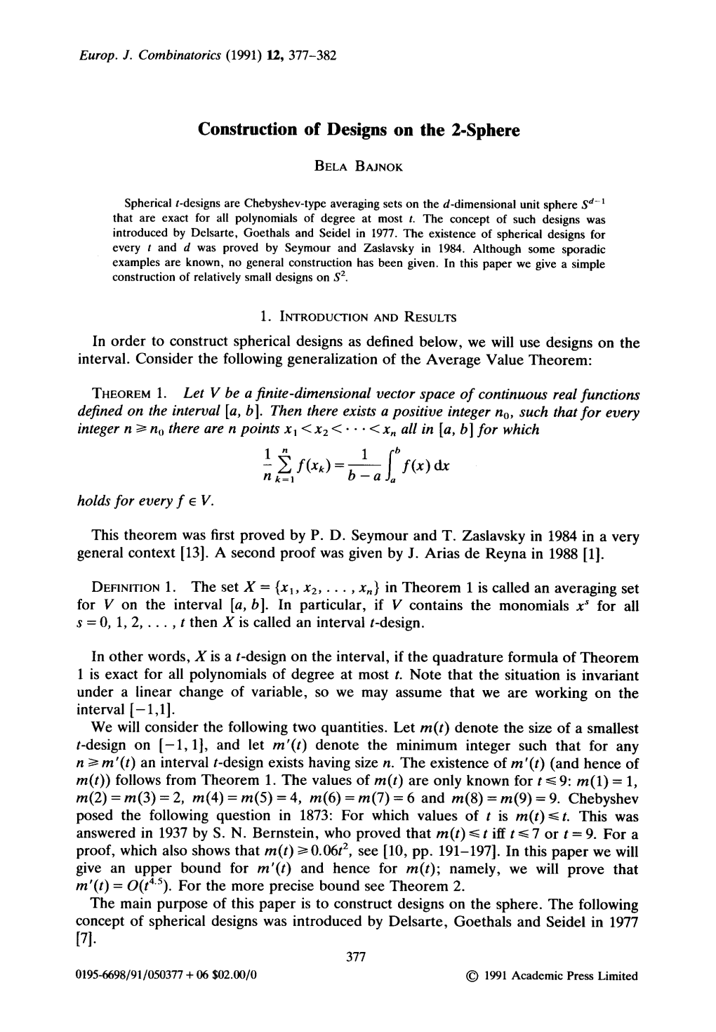 Construction of Designs on the 2-Sphere