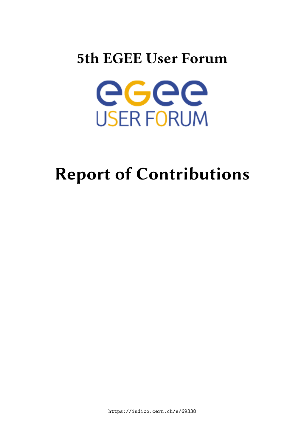 Report of Contributions