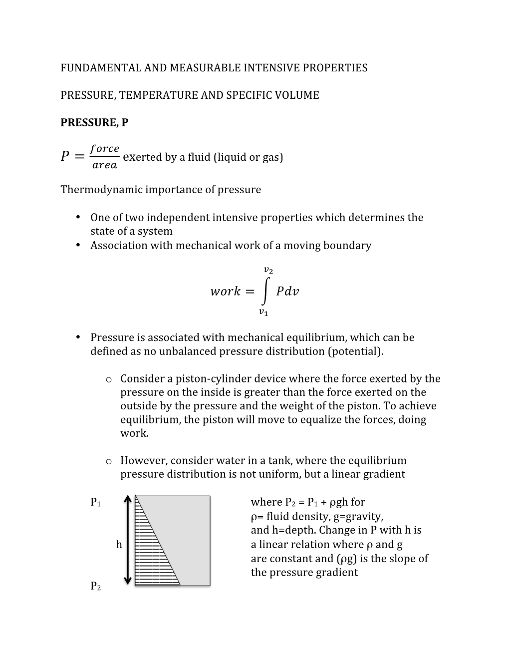 Fundamental and Measurable Intensive Properties