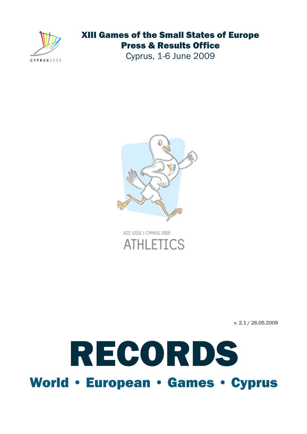 Athletics: World, European, Games & Cyprus Records
