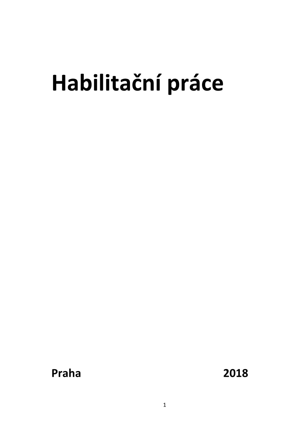 Habilitační Práce