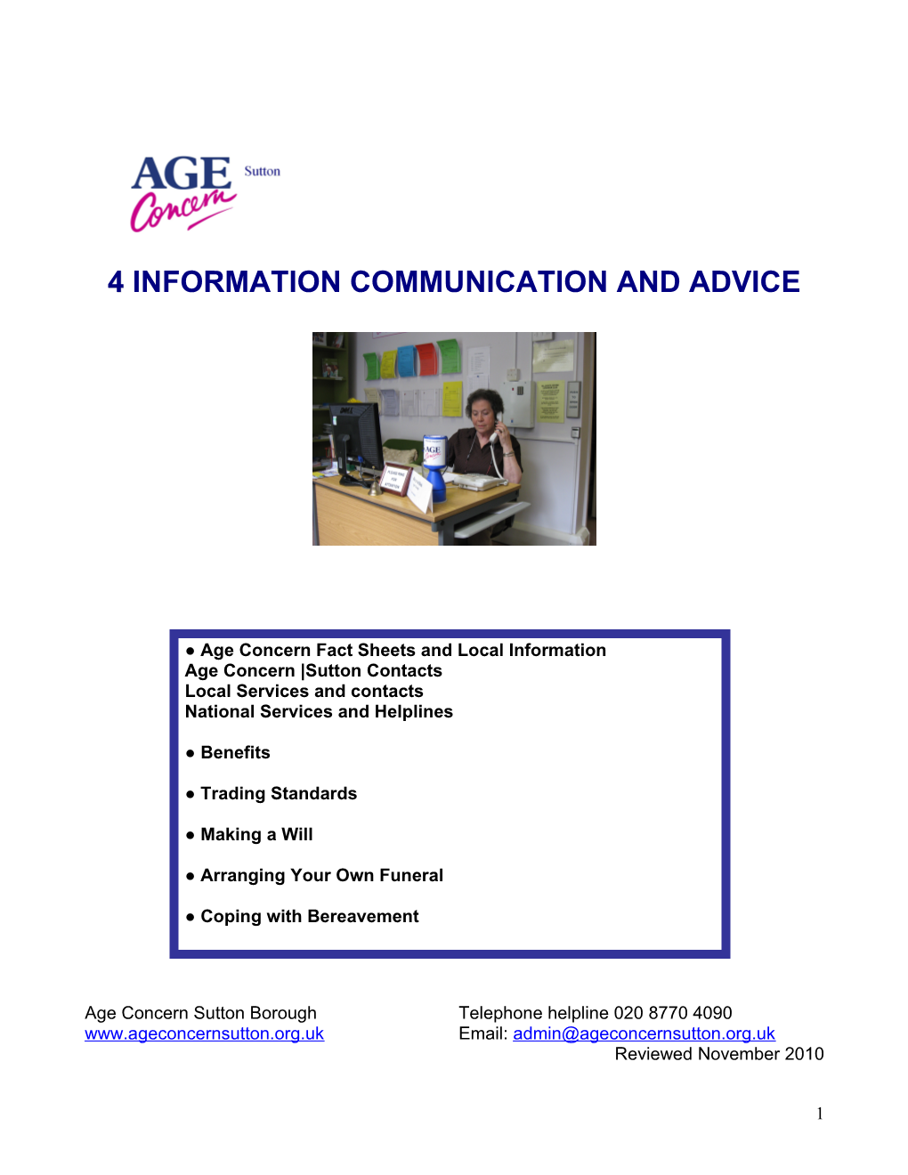 4 Information Communication and Advice