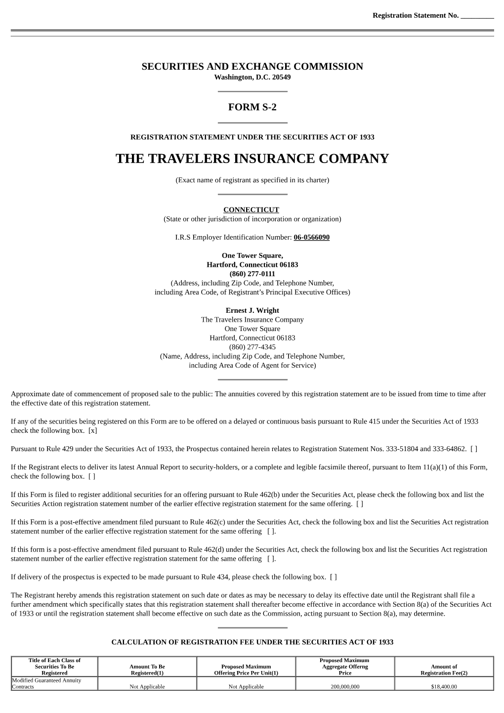The Travelers Insurance Company