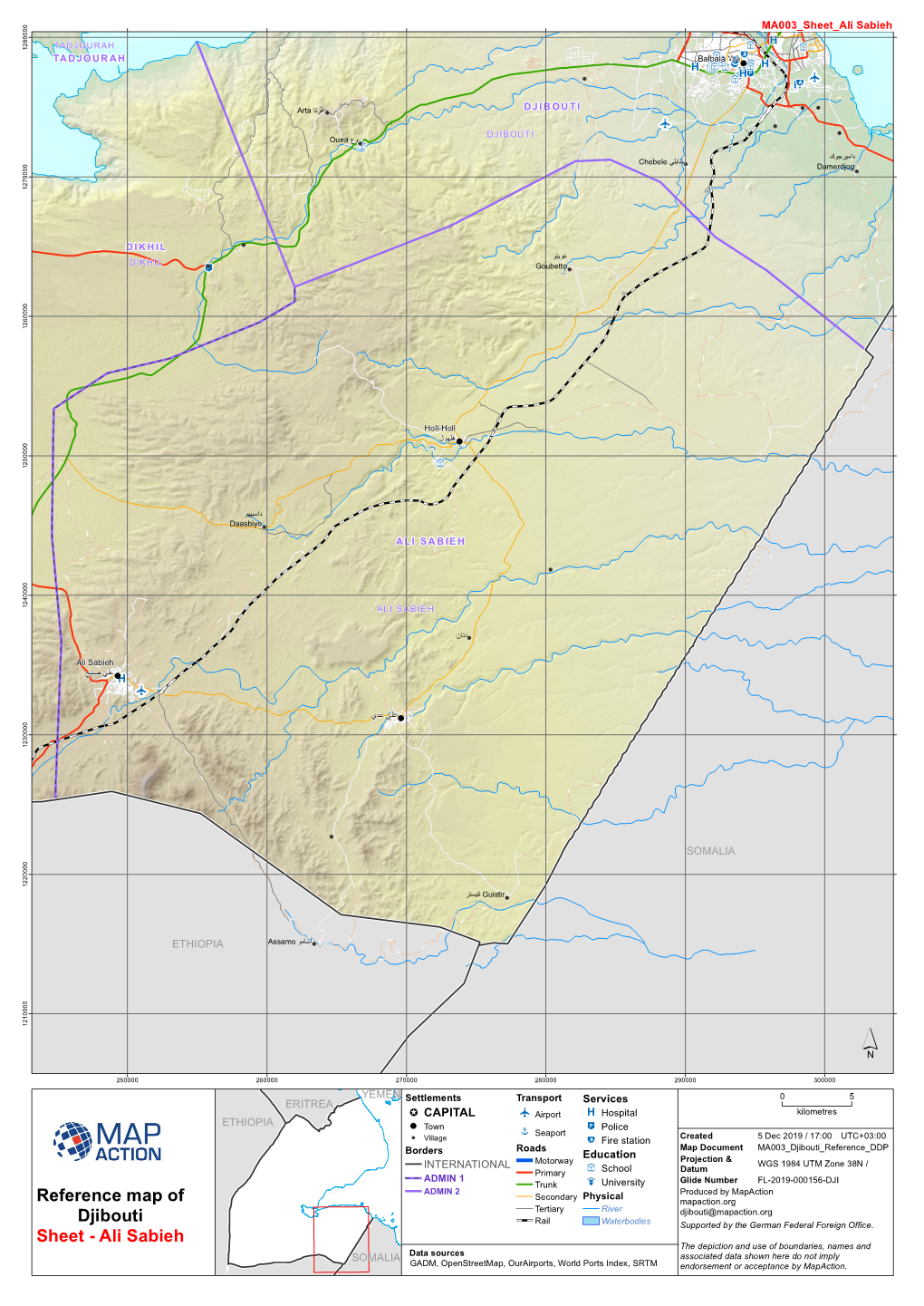 Reference Map of Djibouti Sheet