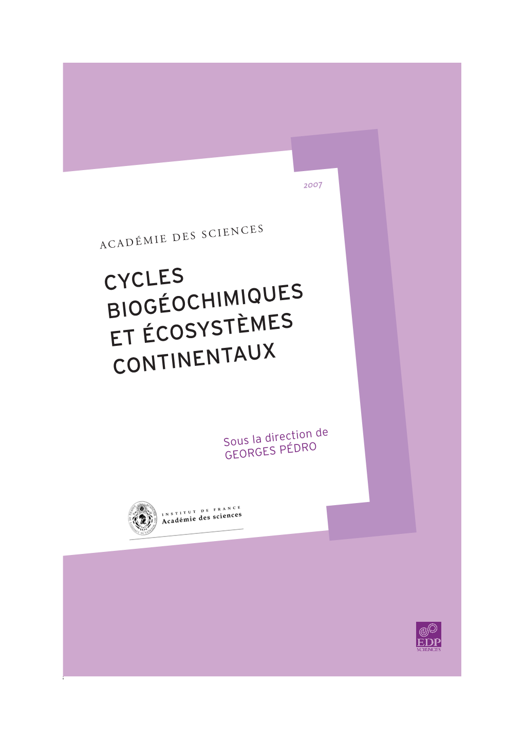 Cycles Biogéochimiques Et Écosystèmes Continentaux