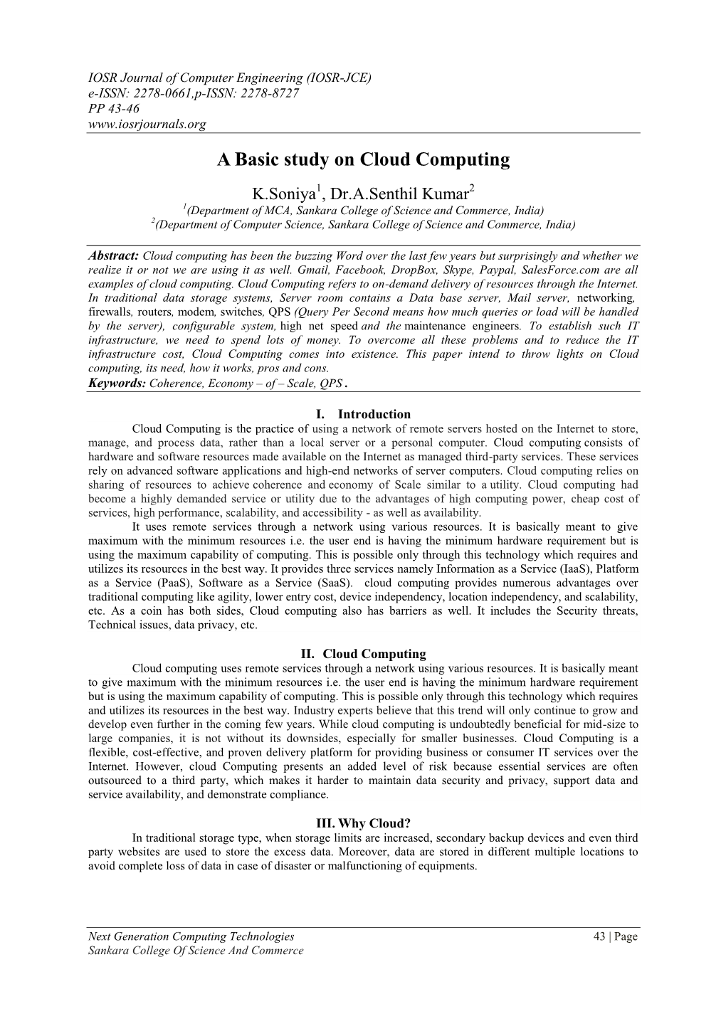 A Basic Study on Cloud Computing