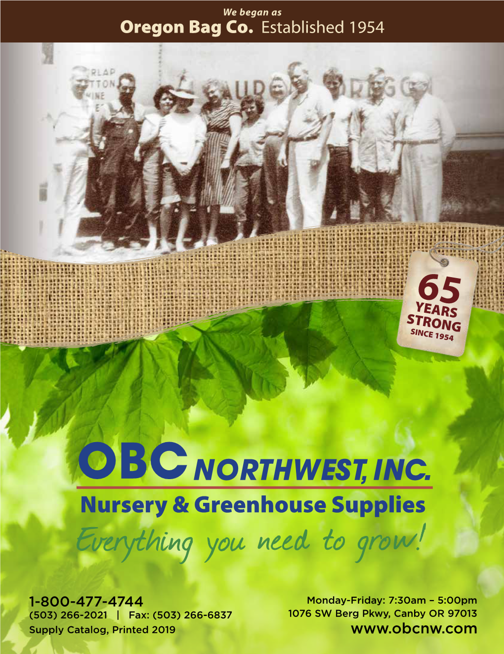 Oregon Bag Co. Established 1954