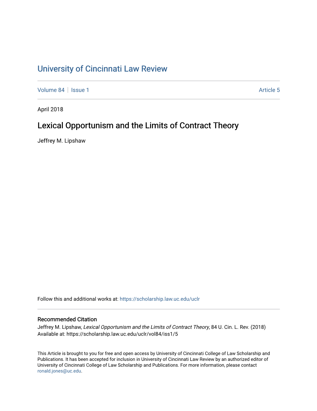 Lexical Opportunism and the Limits of Contract Theory