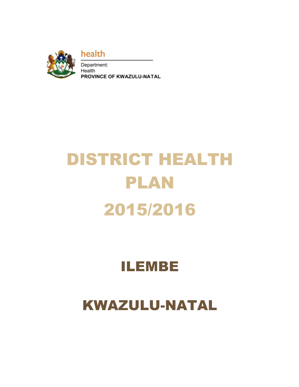 District Health Plans 2015/2016