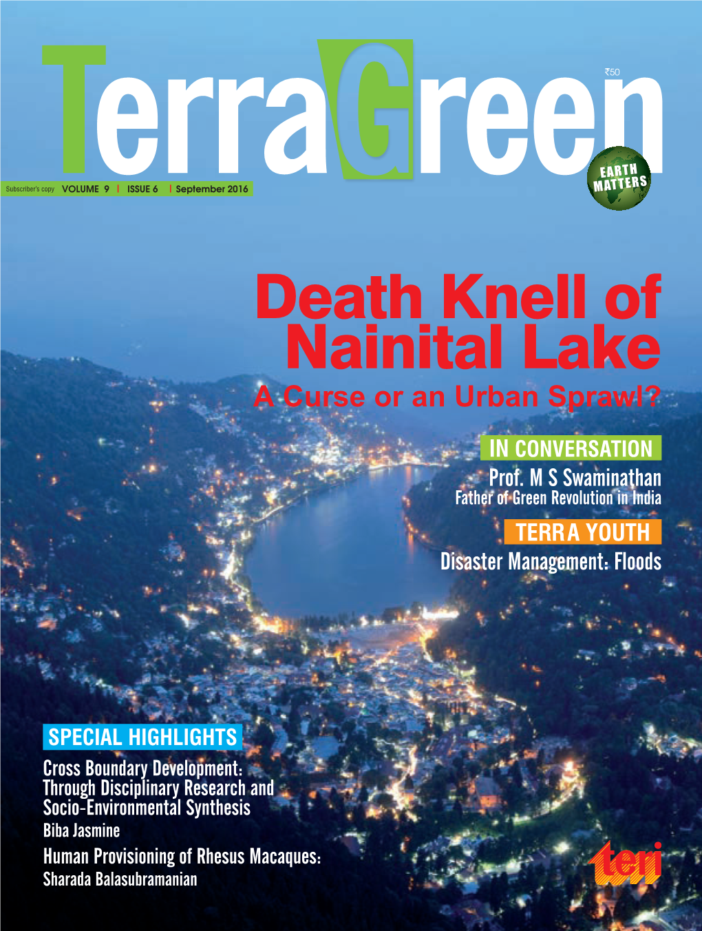 Death Knell of Nainital Lake: a Curse Or an Urban Sprawl?