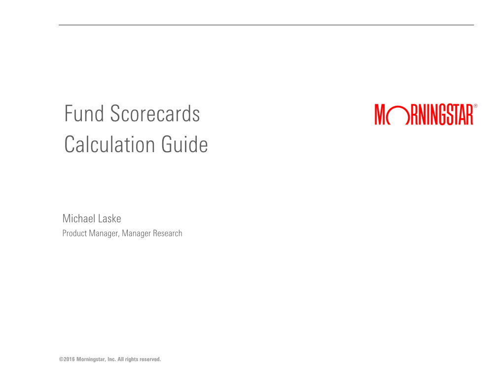 Fund Scorecards Calculation Guide