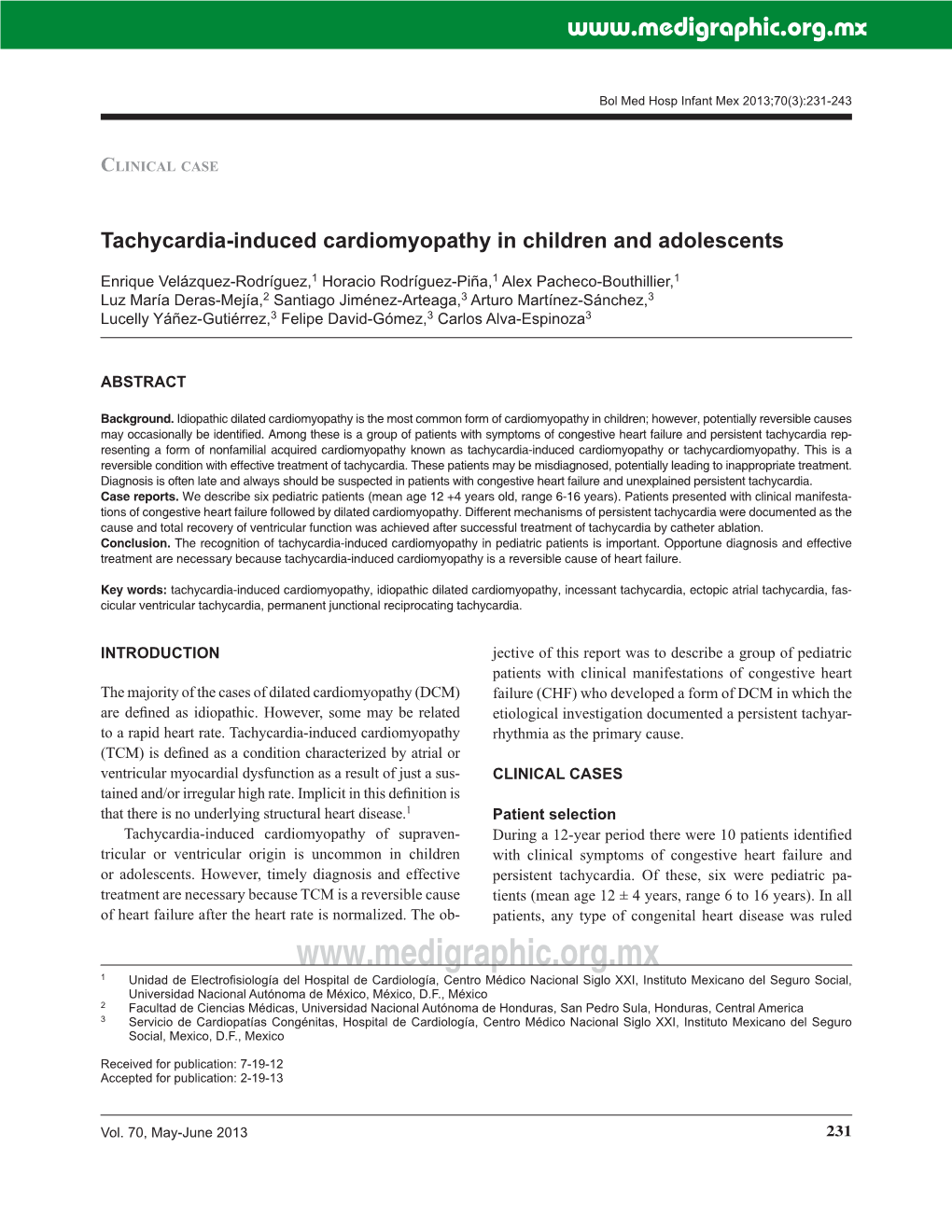 Tachycardia-Induced Cardiomyopathy in Children and Adolescents