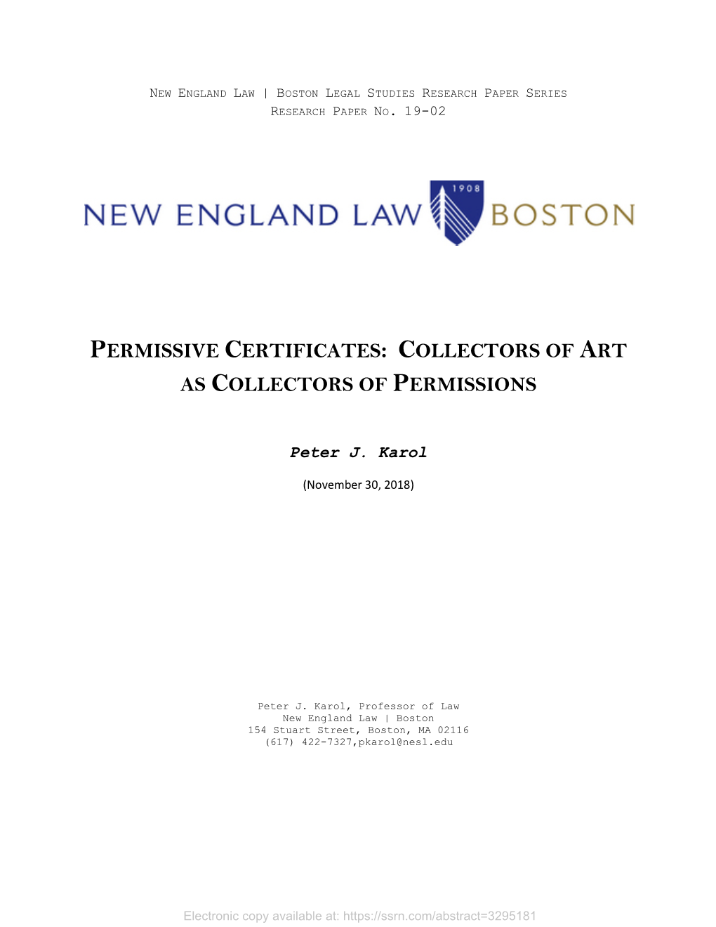 Permissive Certificates: Collectors of Art As Collectors of Permissions
