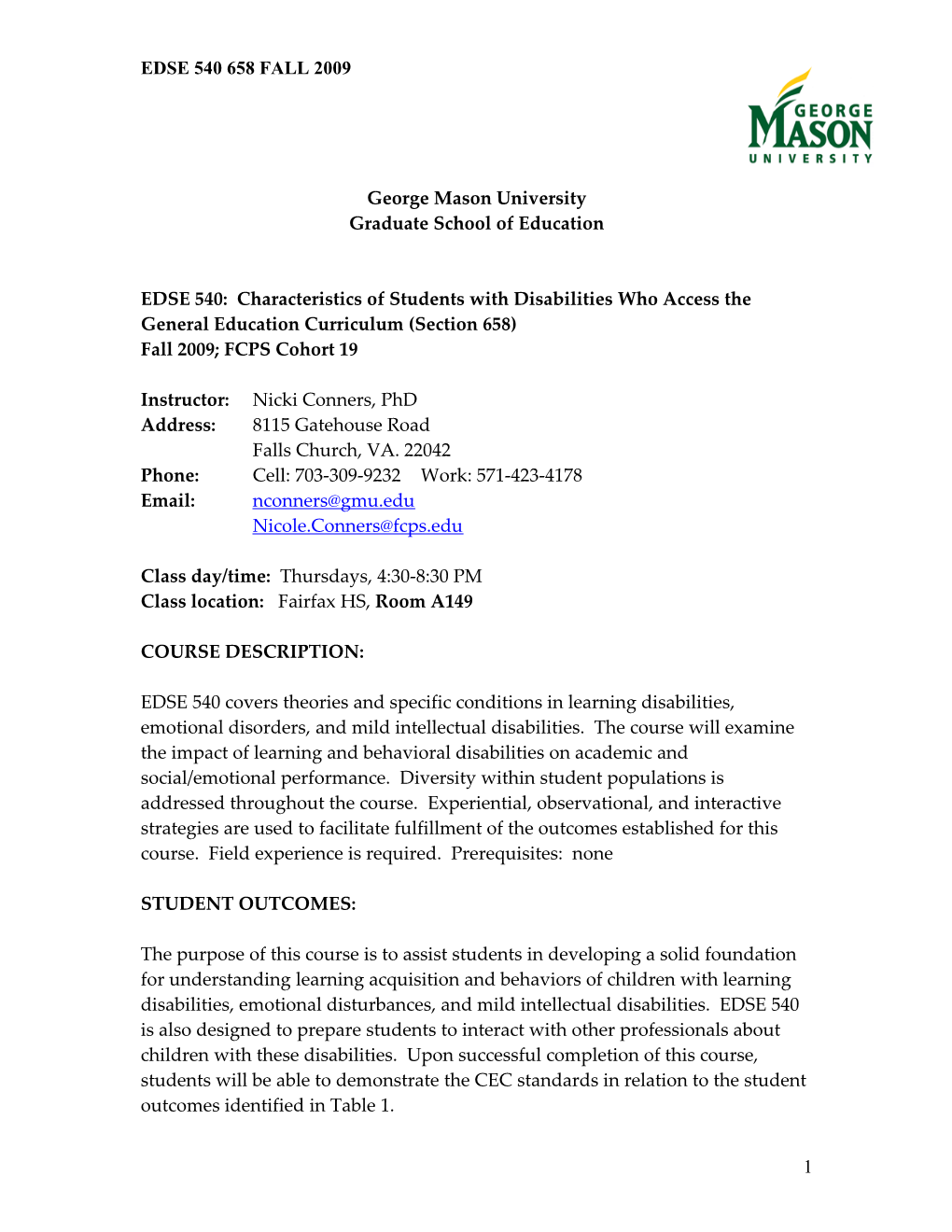 EDSE 540: Characteristics of Students with Emotional Disturbance and Learning Disabilities s1