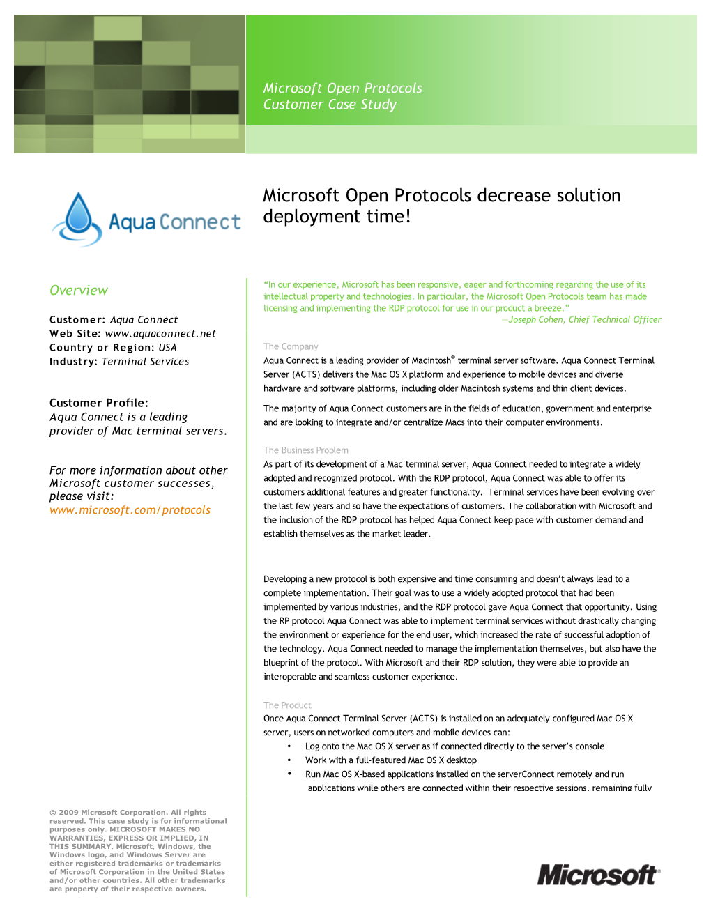 MPP Aqua Connect Case Study