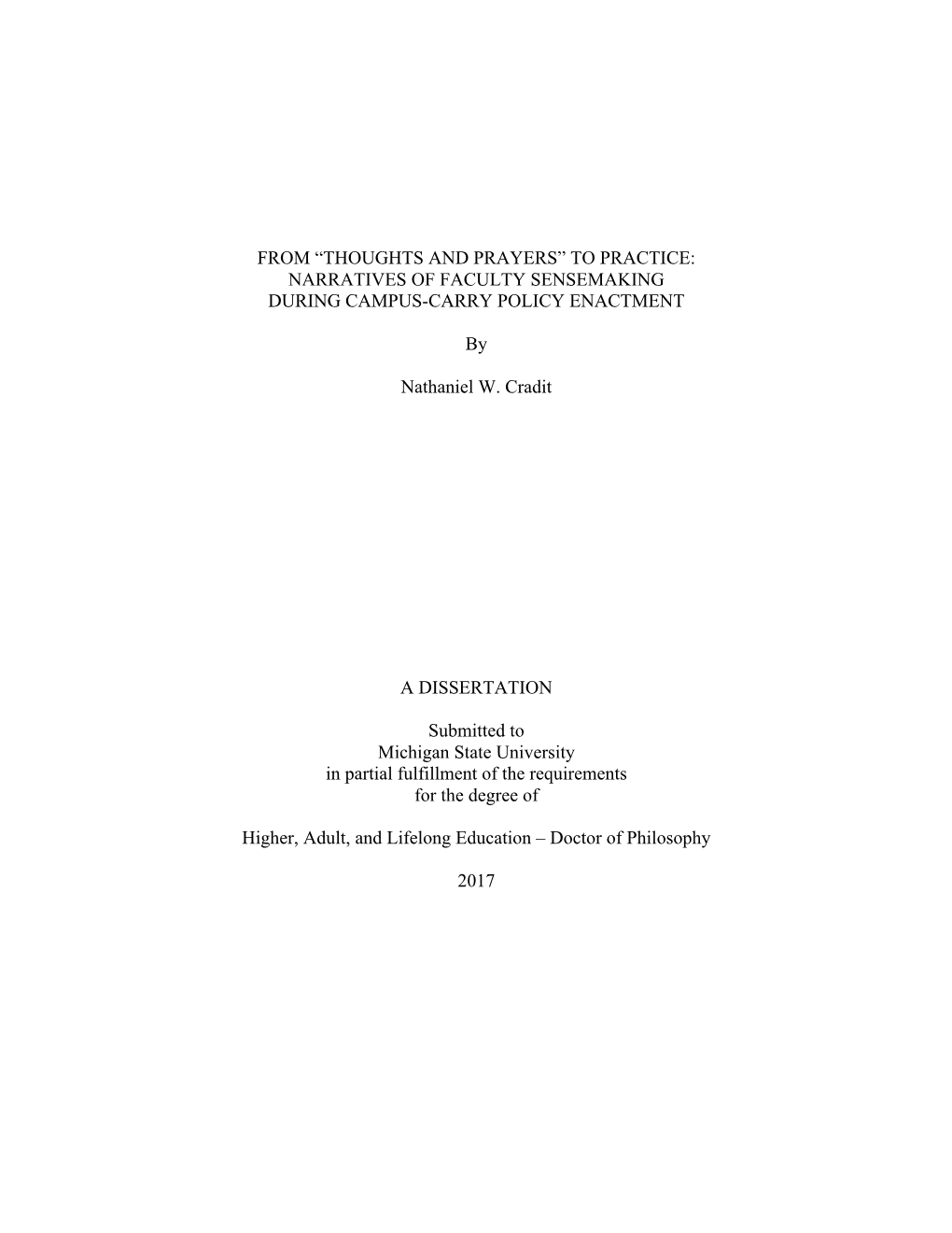 Narratives of Faculty Sensemaking During Campus-Carry Policy Enactment