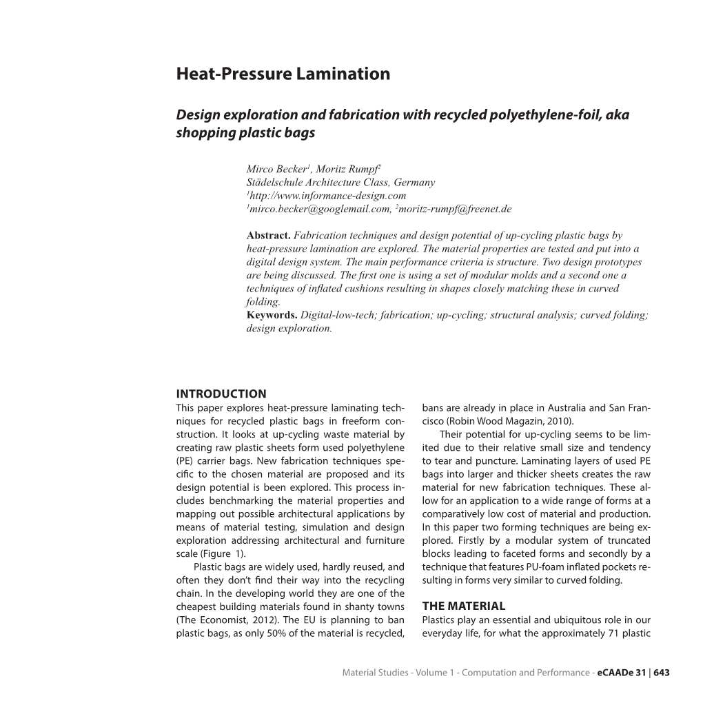 Heat-Pressure Lamination