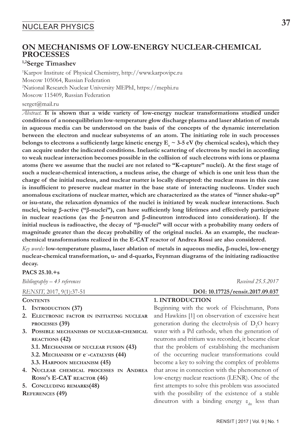 On Mechanisms of Low-Energy Nuclear