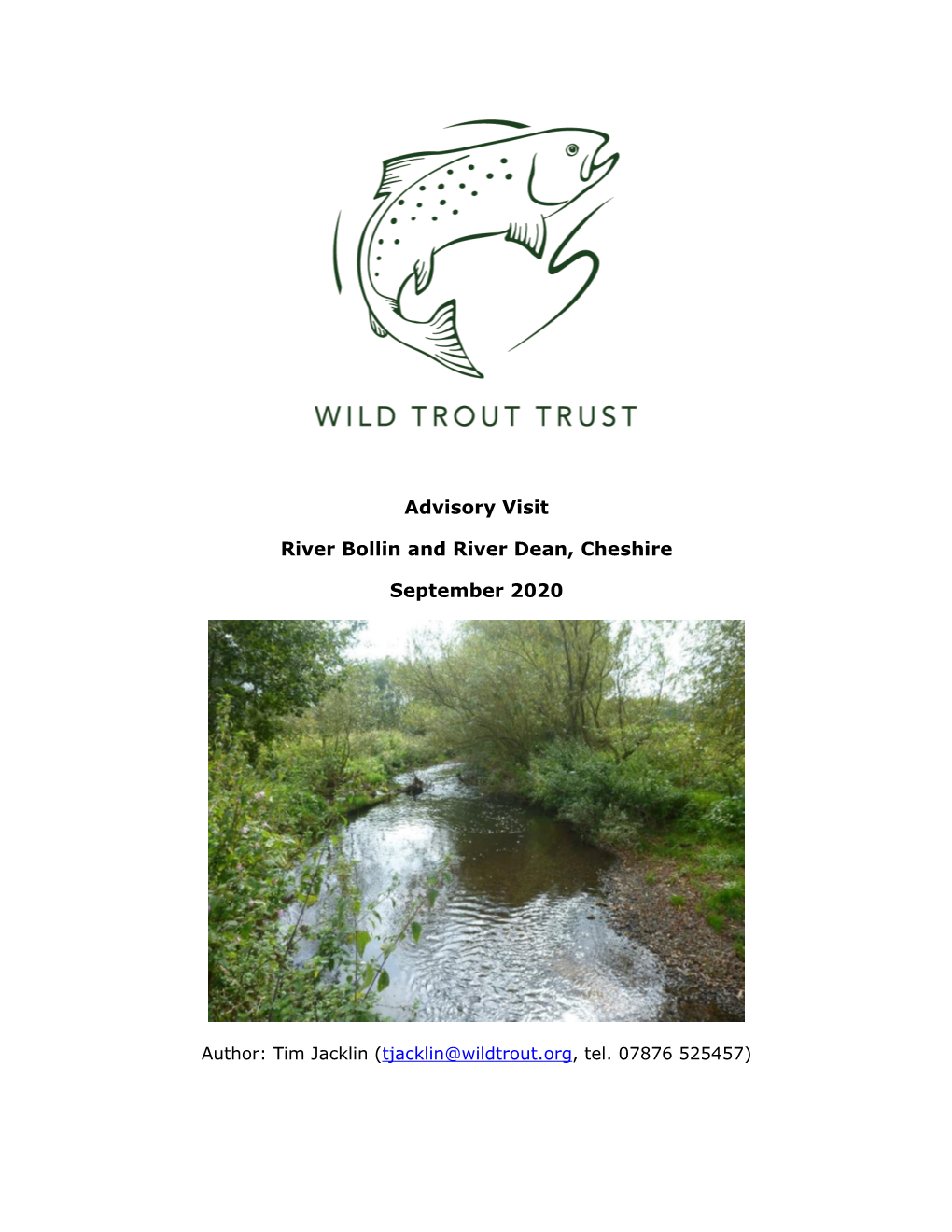 Advisory Visit River Bollin and River Dean, Cheshire September 2020
