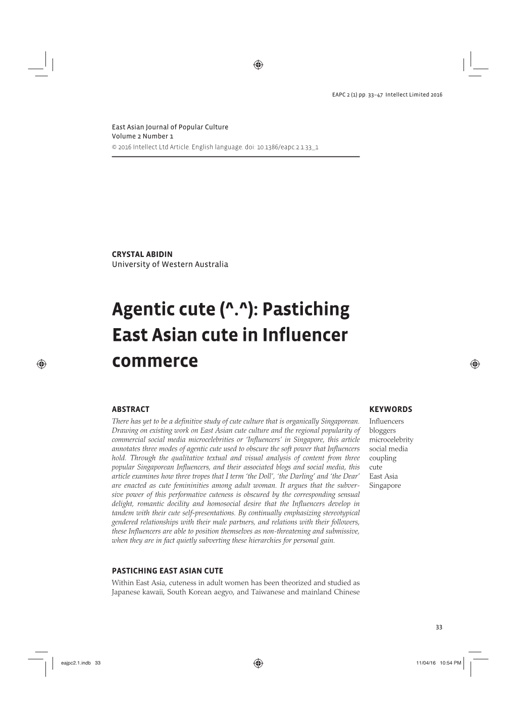 Agentic Cute (^.^): Pastiching East Asian Cute in Influencer Commerce