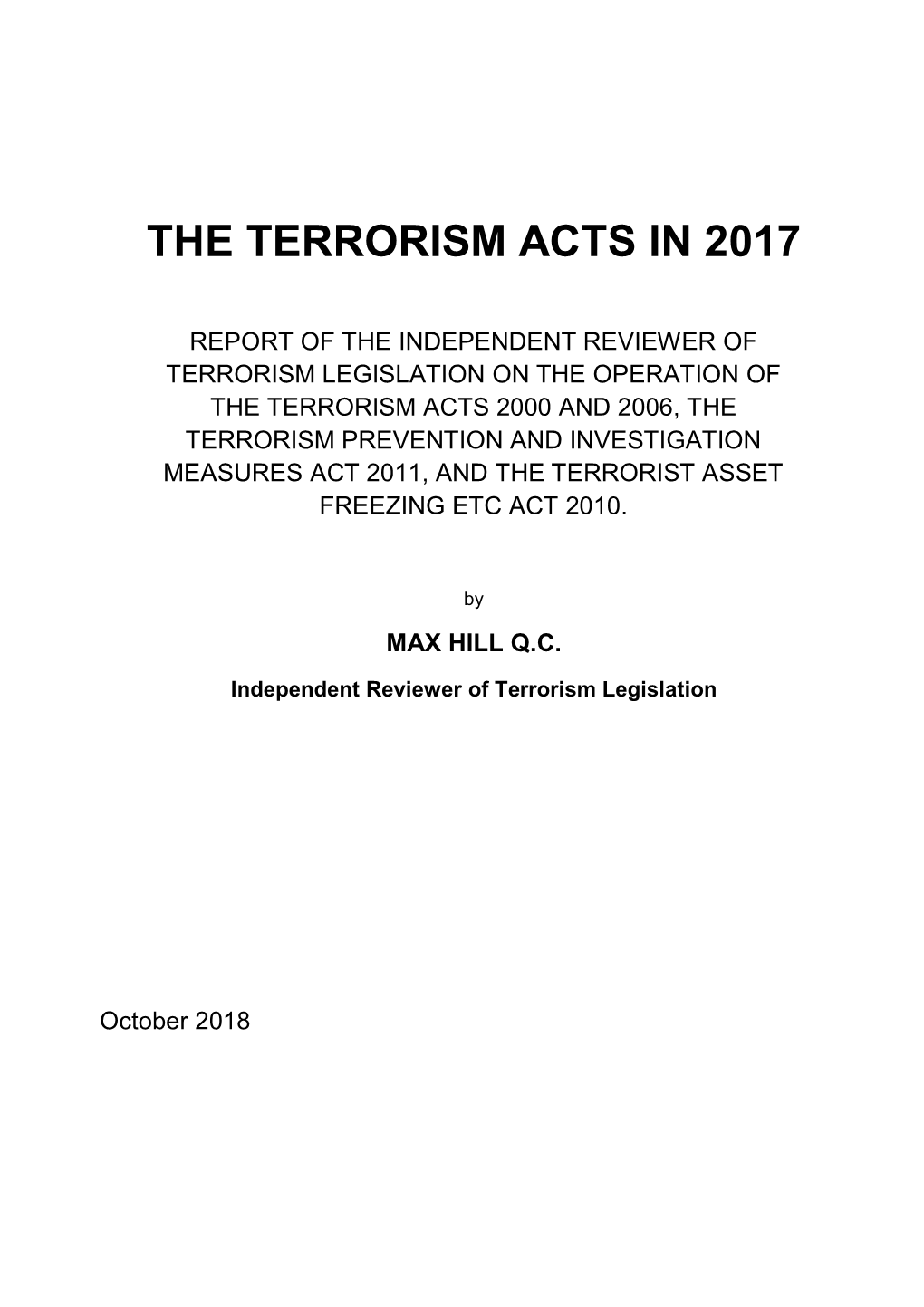 The Terrorism Acts in 2017