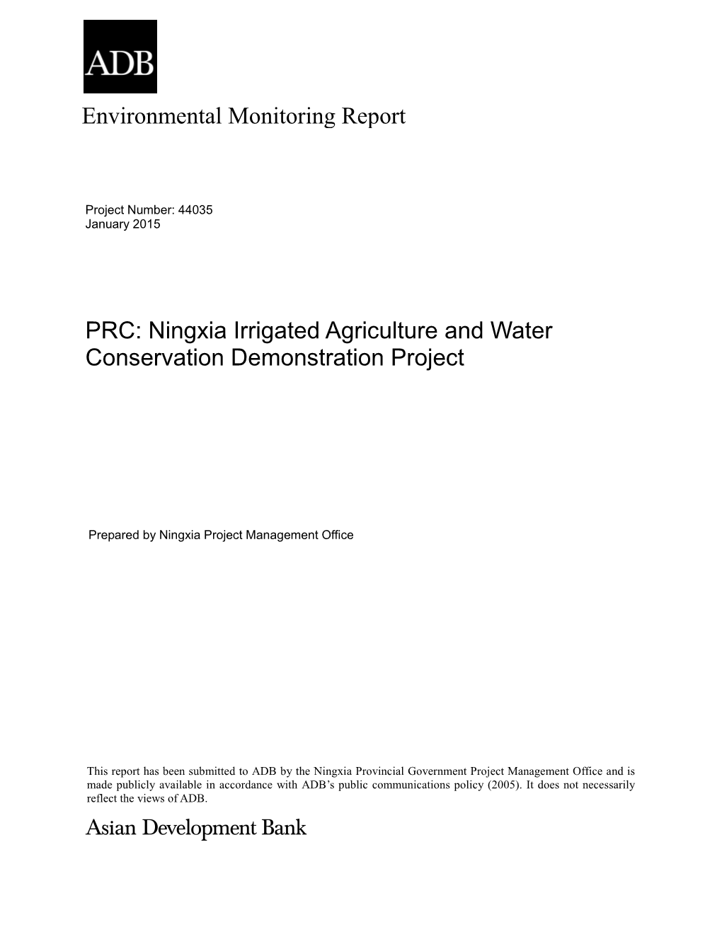 Ningxia Irrigated Agriculture and Water Conservation Demonstration Project