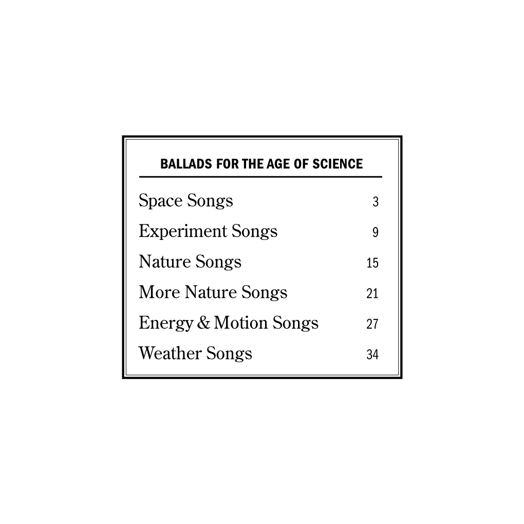 Space Songs Experiment Songs Nature Songs More Nature Songs