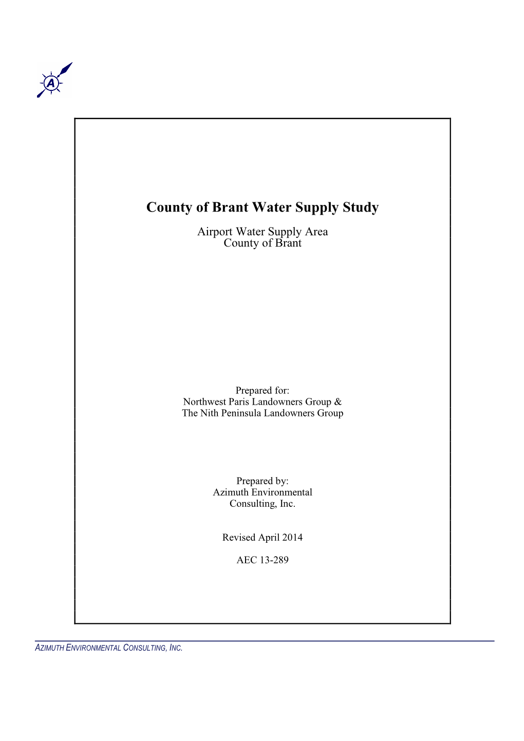 Brant Water Supply Study Report 140424 Final