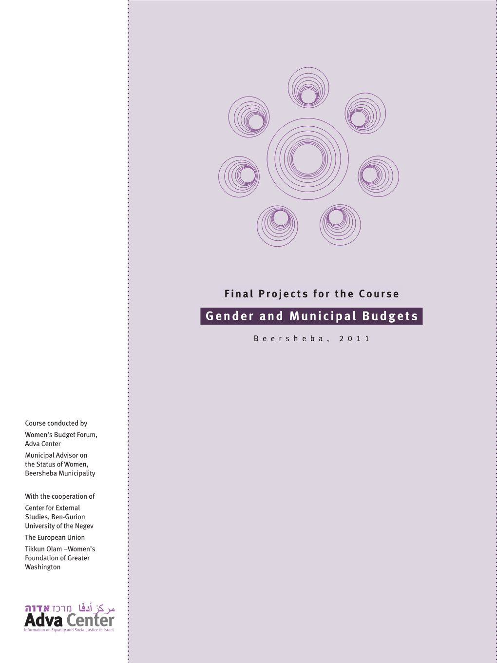 Final Projects for the Course Gender and Municipal Budgets