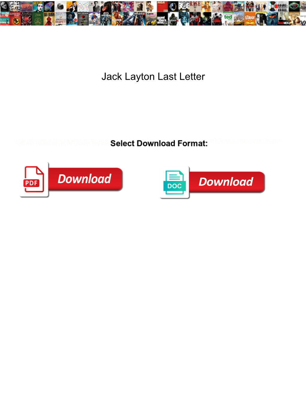 Jack Layton Last Letter