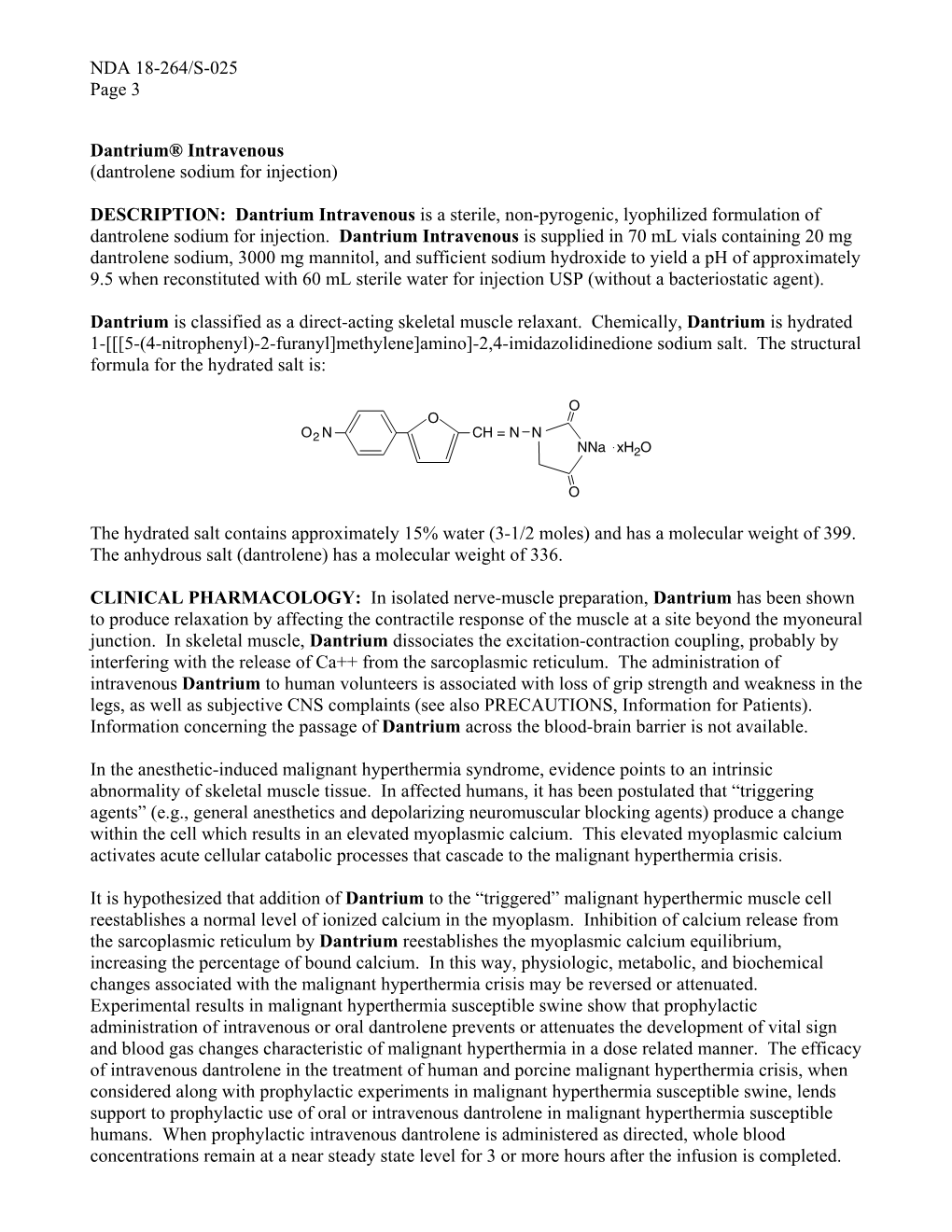 Dantrolene Sodium for Injection)