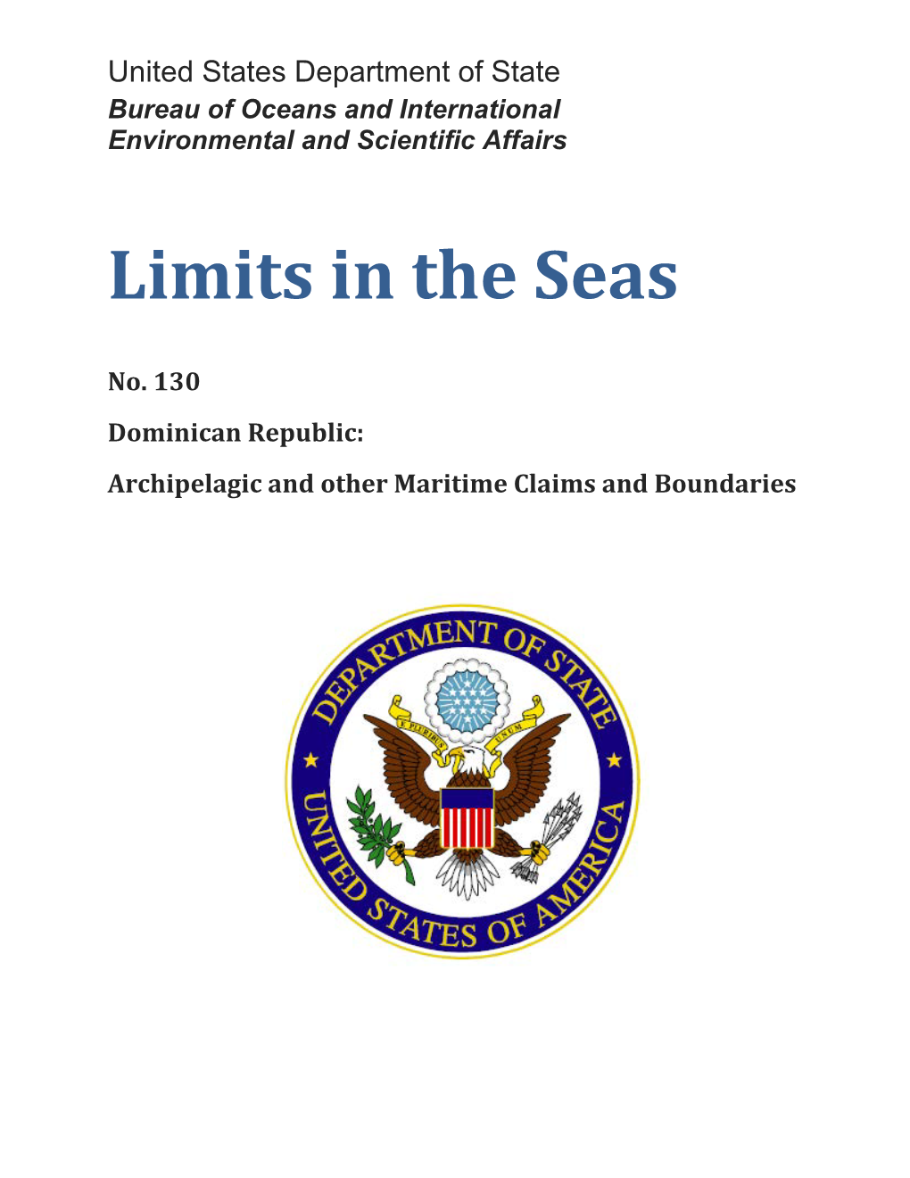 Limits in the Seas, No. 130, Dominican