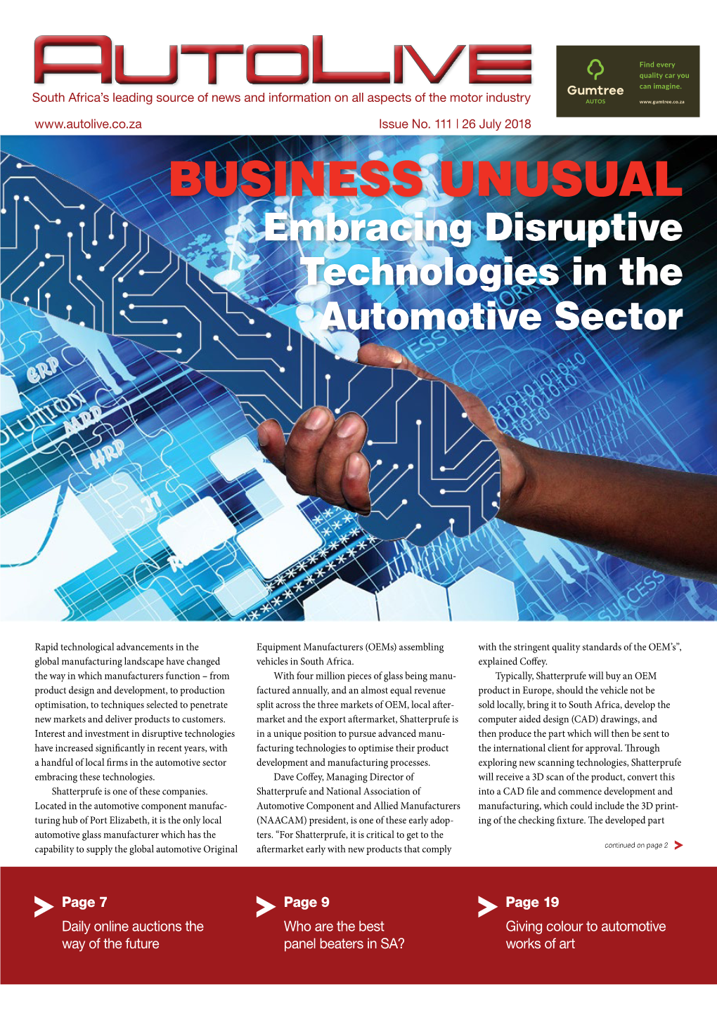BUSINESS UNUSUAL Embracing Disruptive Technologies in the Automotive Sector