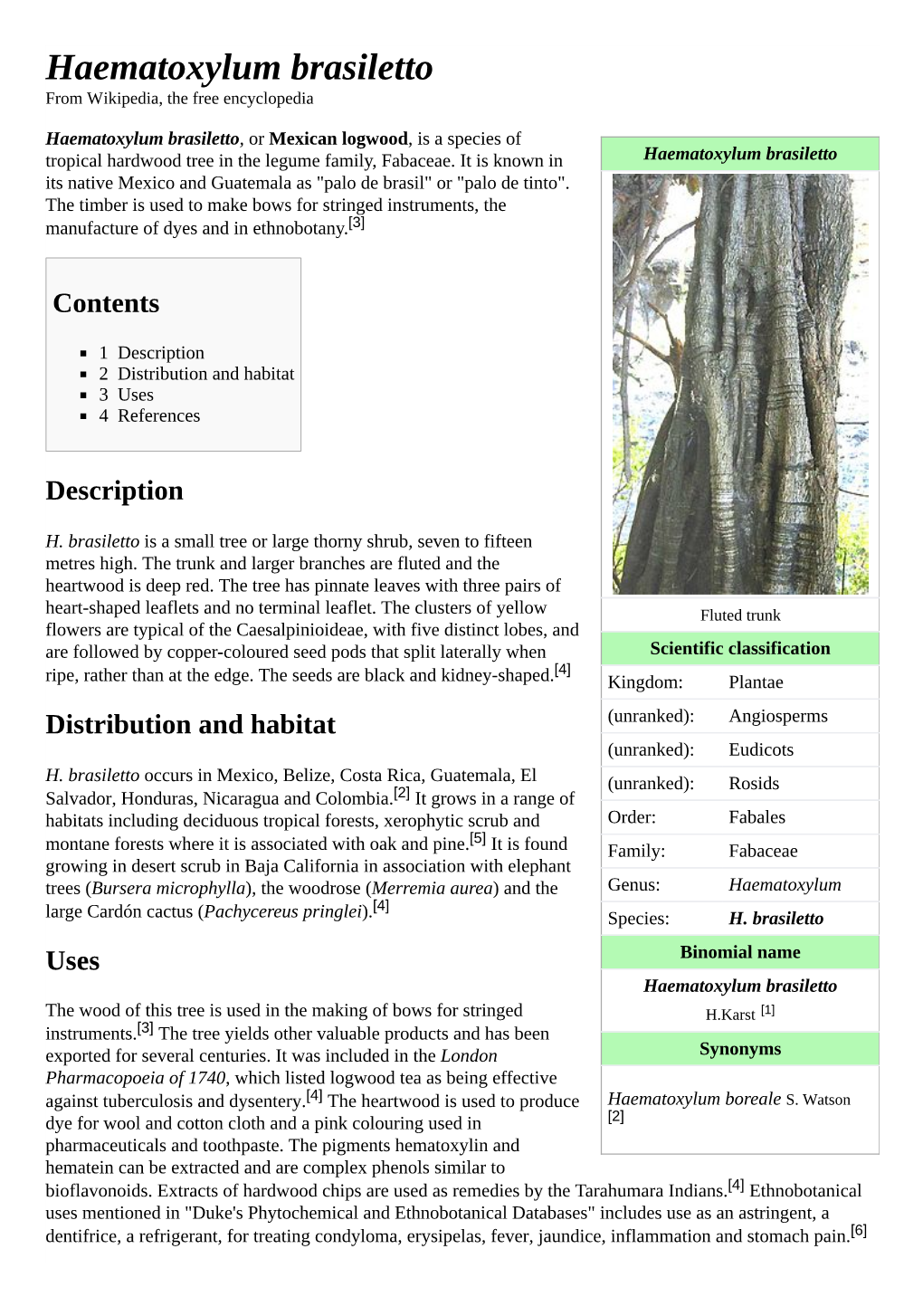 Haematoxylum Brasiletto from Wikipedia, the Free Encyclopedia