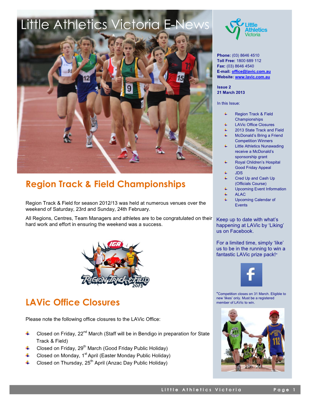 Little Athletics Victoria E-News