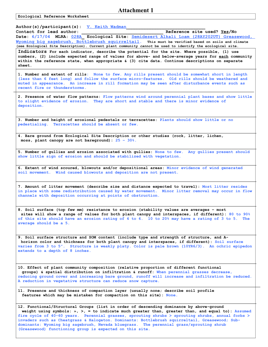 Ecological Reference Worksheet s1