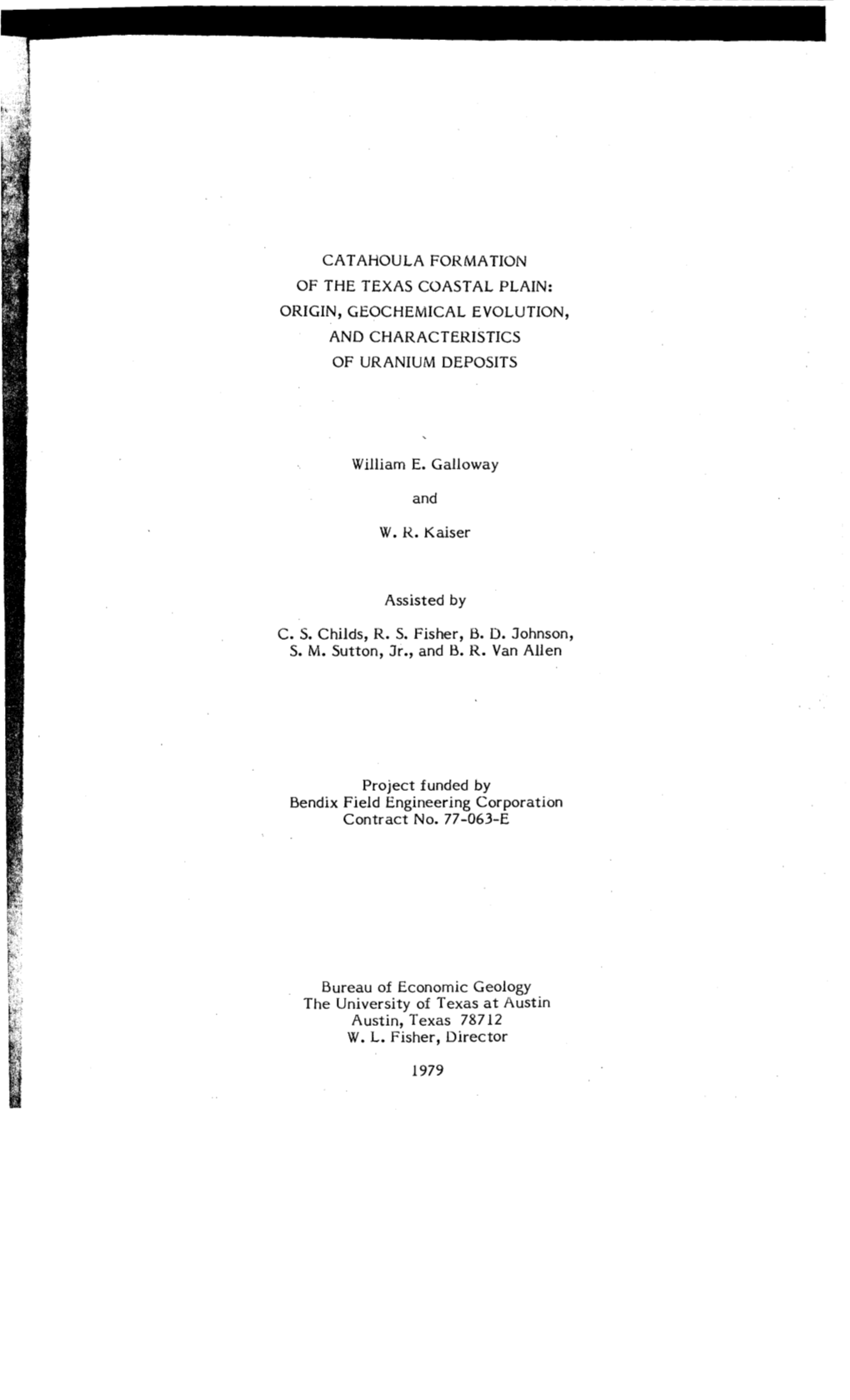 Catahoula Formation of the Texas Coastal Plain: Origin, Geochemical