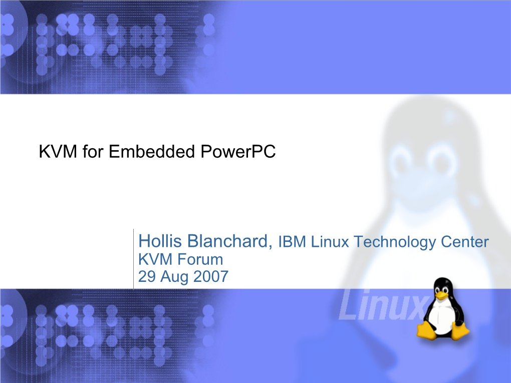 KVM for Embedded Powerpc