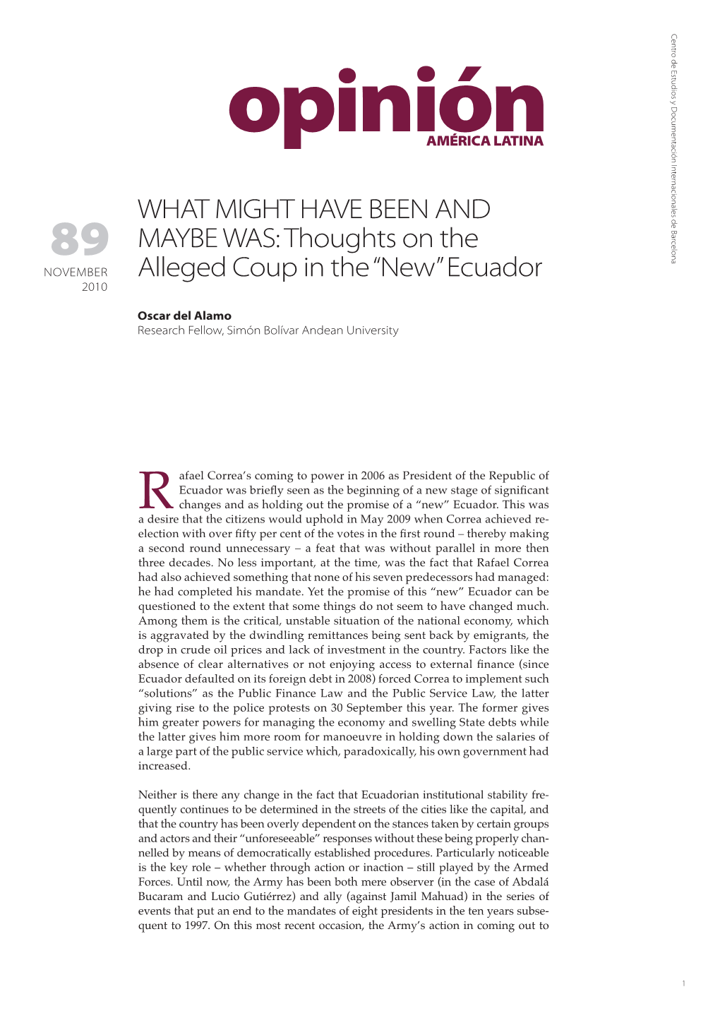 Thoughts on the Alleged Coup in the “New” Ecuador