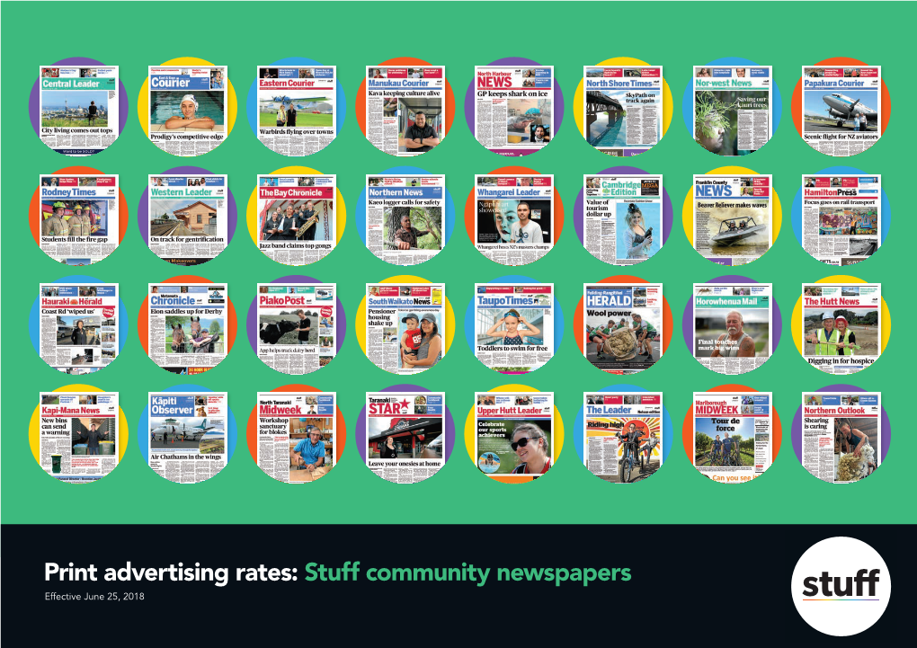 Print Advertising Rates: Stuff Community Newspapers Effective June 25, 2018