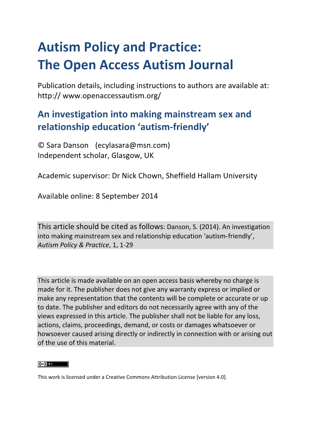 The Open Access Autism Journal