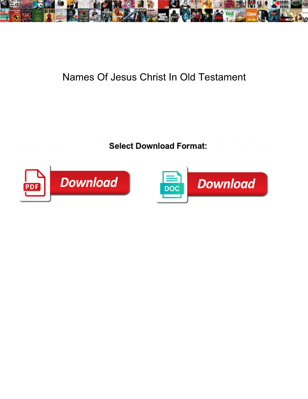 Names of Jesus Christ in Old Testament