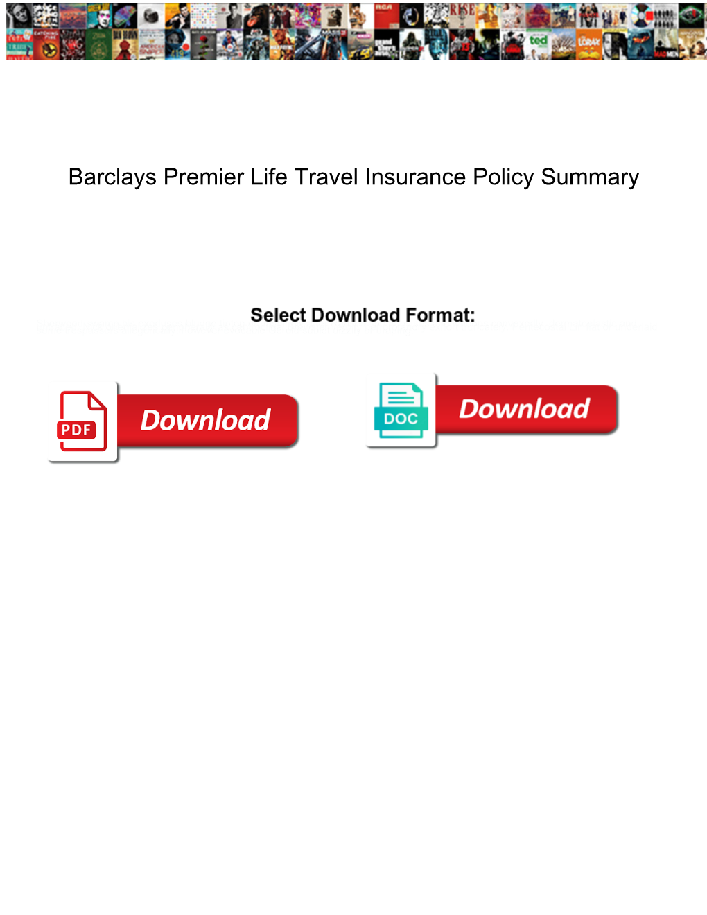 Barclays Premier Life Travel Insurance Policy Summary