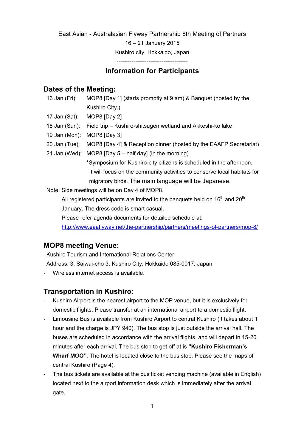 Information for Participants EAAFP MOP8 Version 2