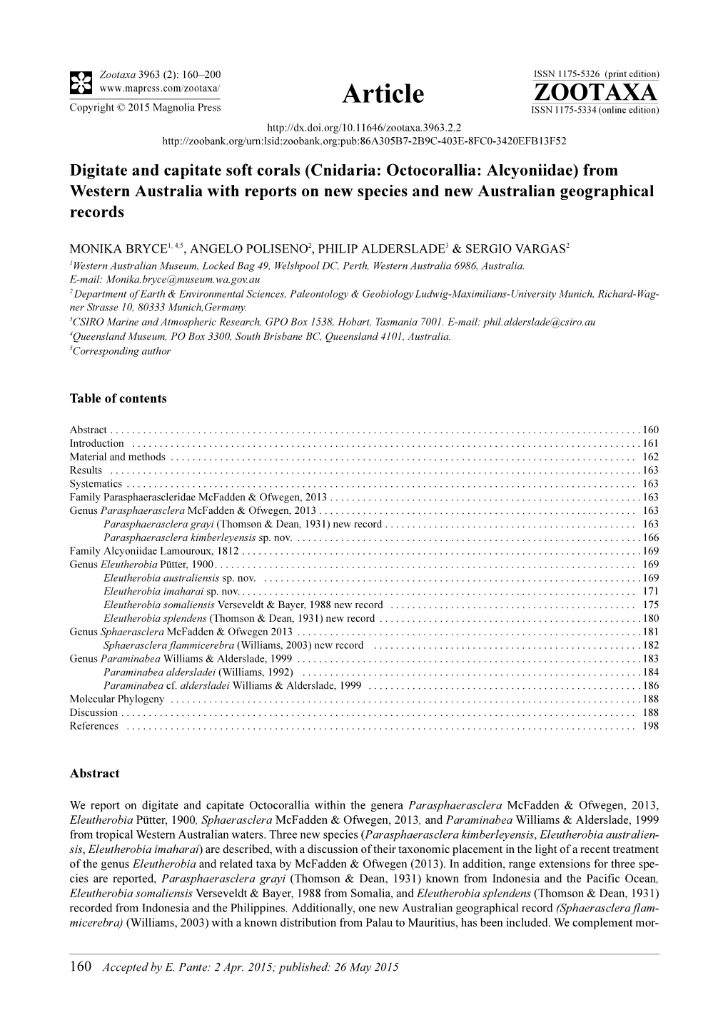 Cnidaria: Octocorallia: Alcyoniidae) from Western Australia with Reports on New Species and New Australian Geographical Records