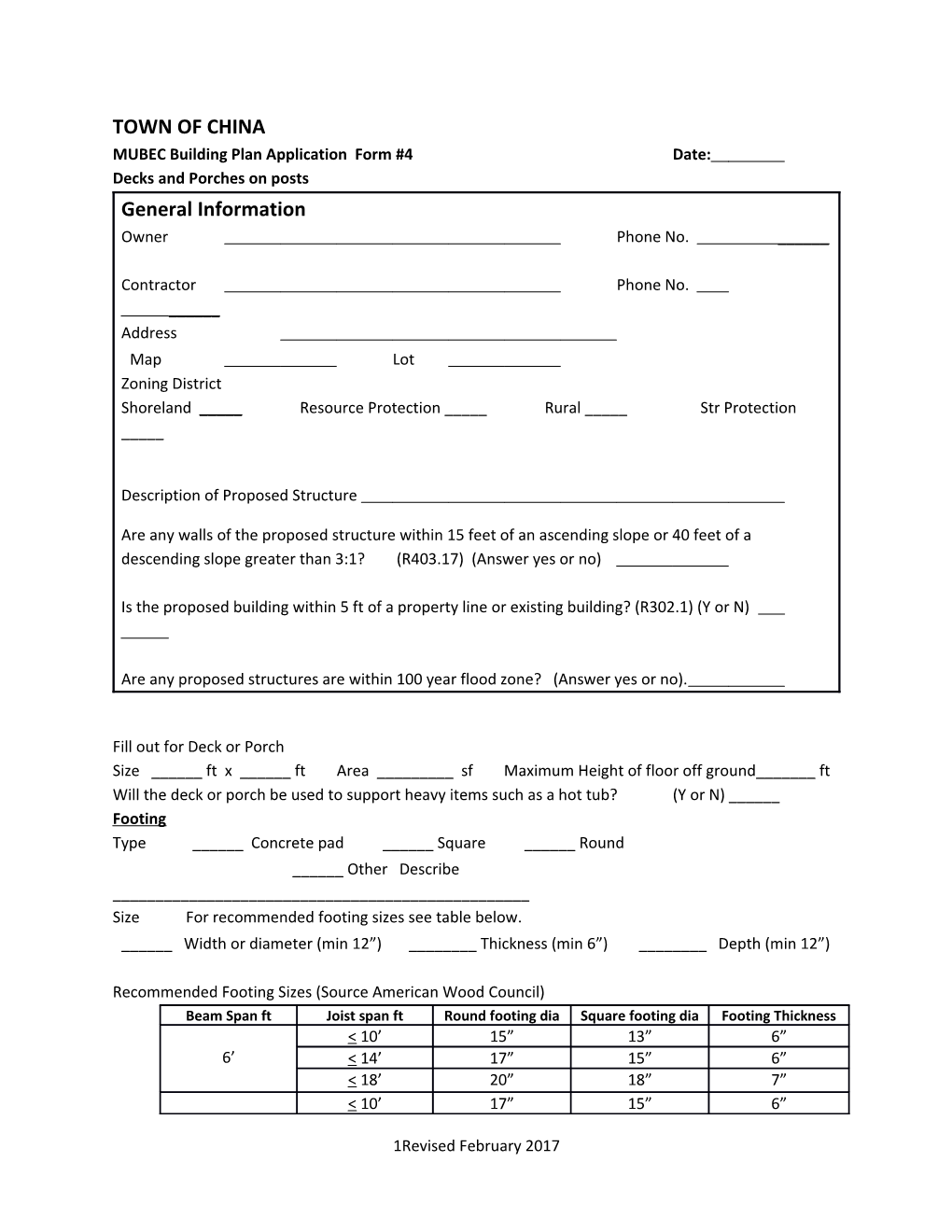 MUBEC Building Plan Application Form #4 Date