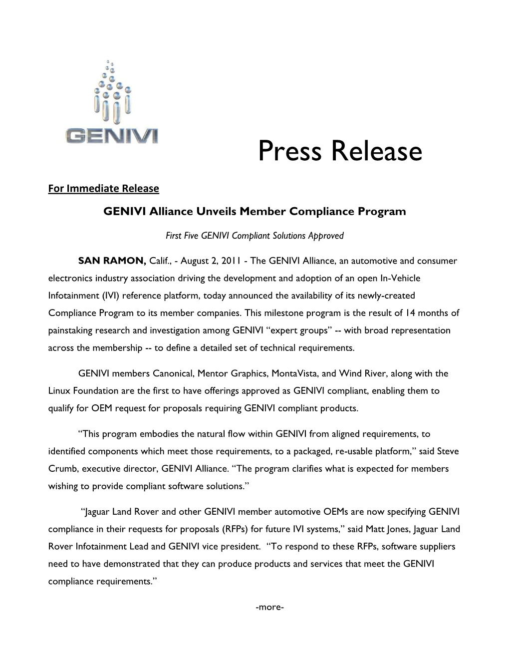 Press Release